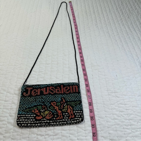 Jerusalem Beaded Small Crossbody Bag - Black and Multicolor - Picture 7 of 10
